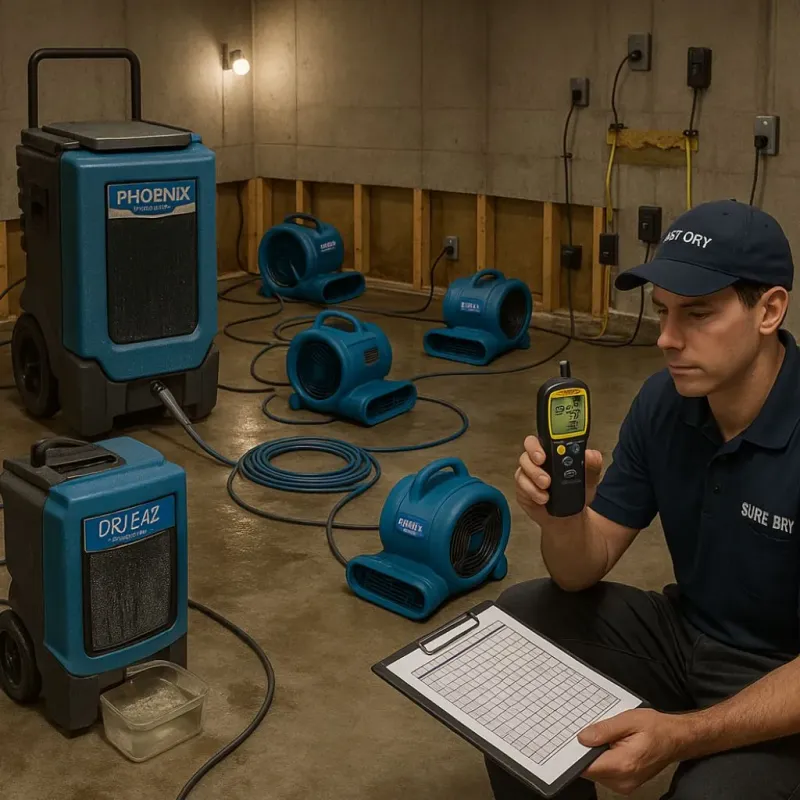 Structural Drying and Dehumidification process in East Highland Park, VA